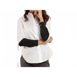 NEW THIRTEEN SEVEN hand dipped shirt in crisp white/jet green